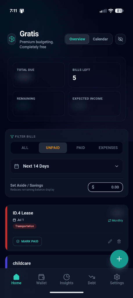 Gratis Budget Tracker Dashboard